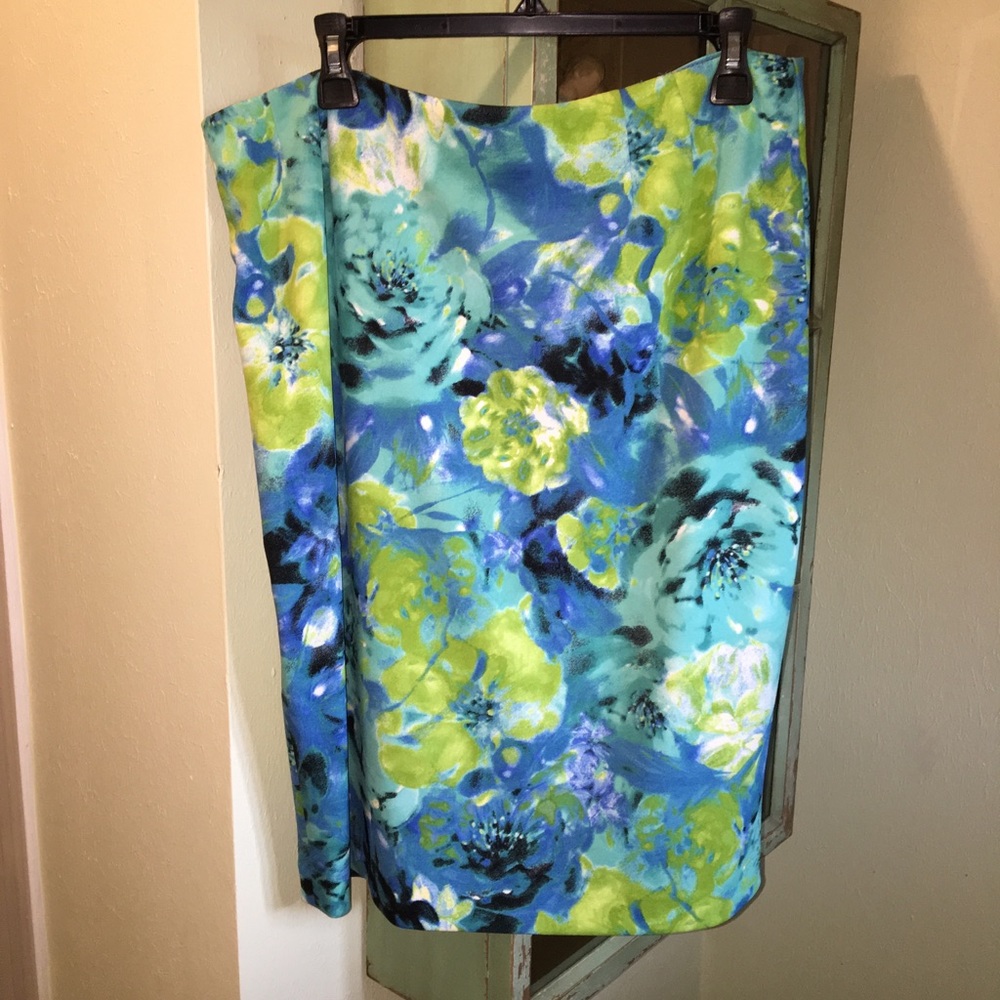 Kasper Suit Pencil skirt Floral blue green - Picture 1 of 1
